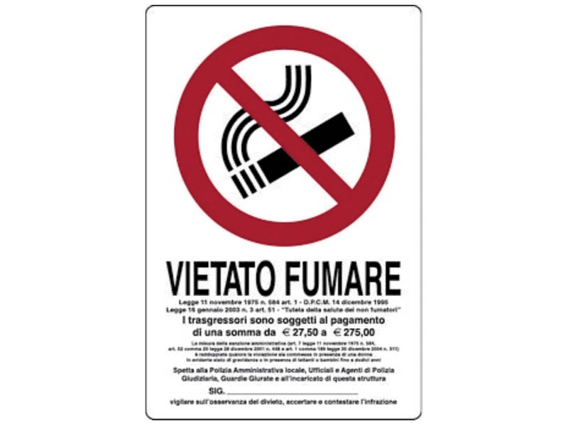 CARTELLO VIETATO FUMARE 20X30 PVC