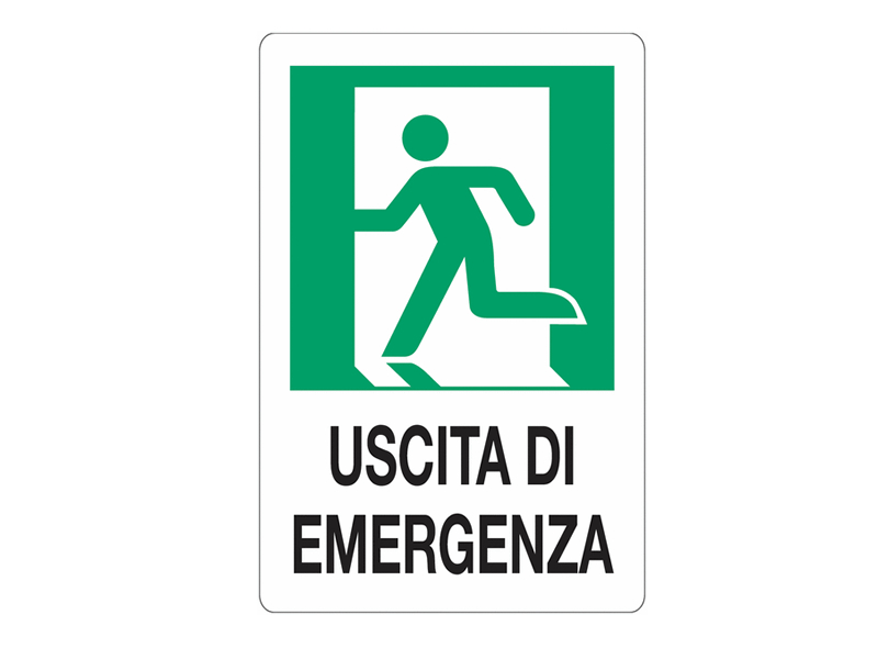 CARTELLO USCITA EMERGENZA SX 20X30