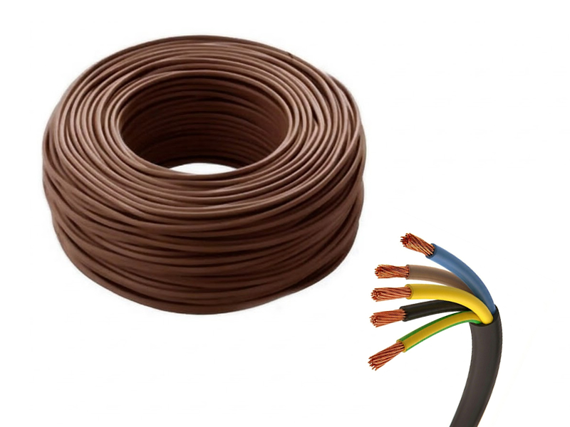 CAVO MARRONE ANTIFIAMMA 5X1.5 MT.100