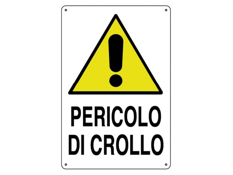 CARTELLO PERICOLO DI CROLLO 60X40 PVC