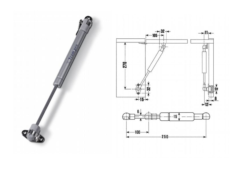 PISTONE GAS GRIGIO 100N mm.247