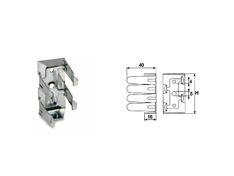 GANCIO INCASSO PER ZOCCOLO ZINC. (10(50