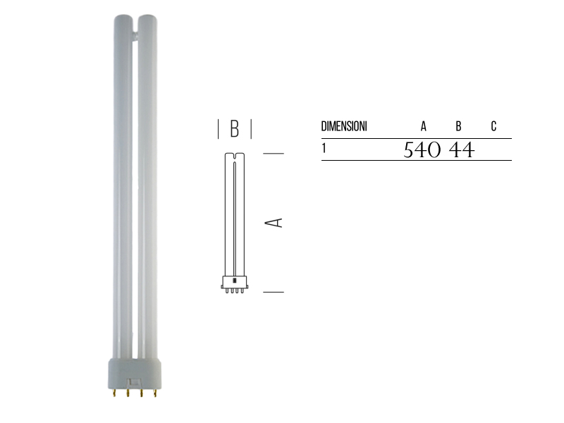 LAMPADA TUBO NEON 2G11 55W 4pin M.