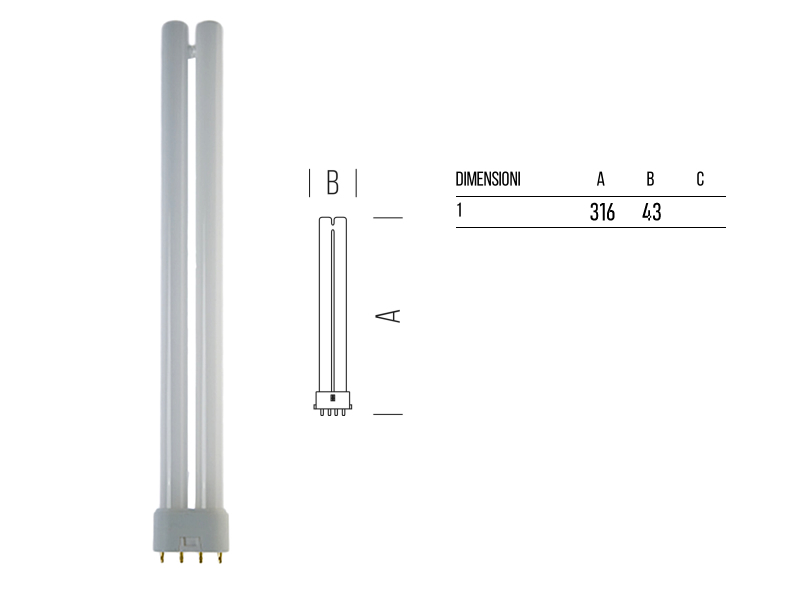 LAMPADA TUBO NEON 2G11 24W 4pin M.