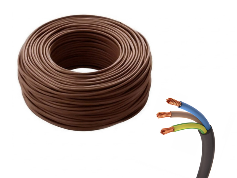 CAVO MARRONE ANTIFIAMMA 3X1.5 MT.100