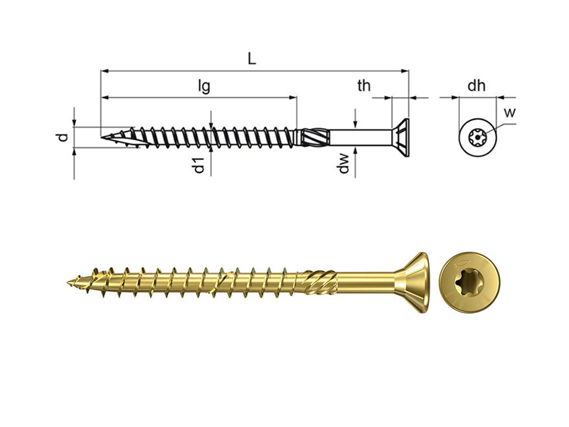 VITE LEGNO TORX FM WOOD 6X300 (100