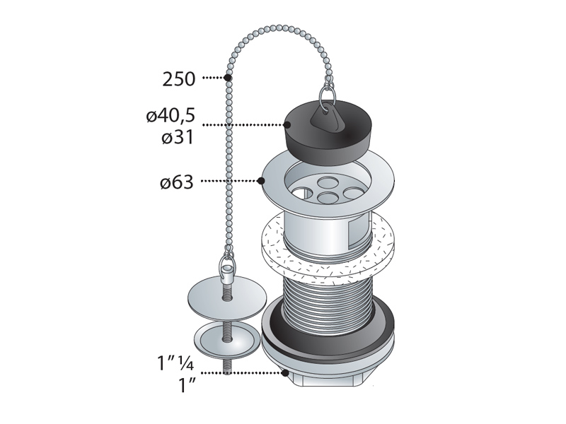 PILETTA UNIV.H.90 D.63X1