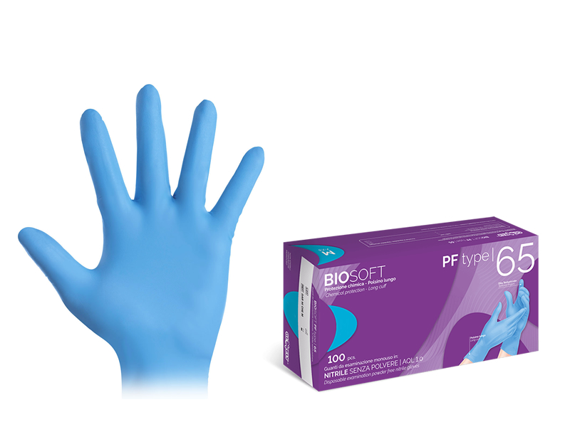 GUANTI NITRILE BIOSOFT PF TYPE 65 TG.M*