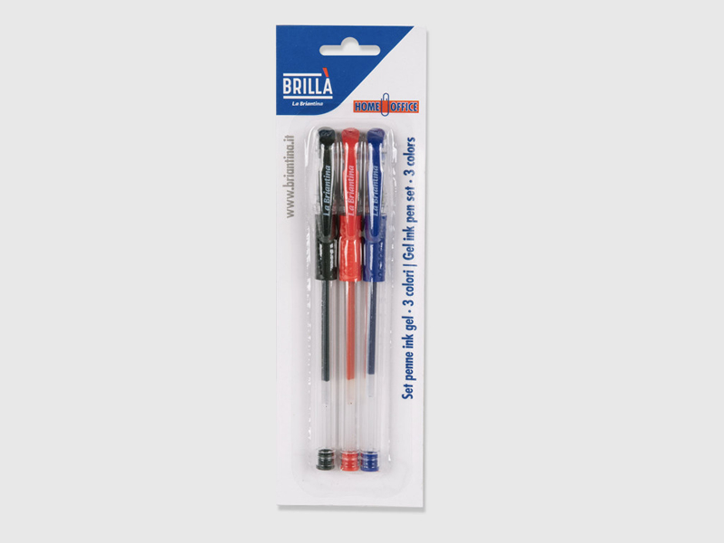 PENNE A GEL 3pz ROSSO-NERO-BLU