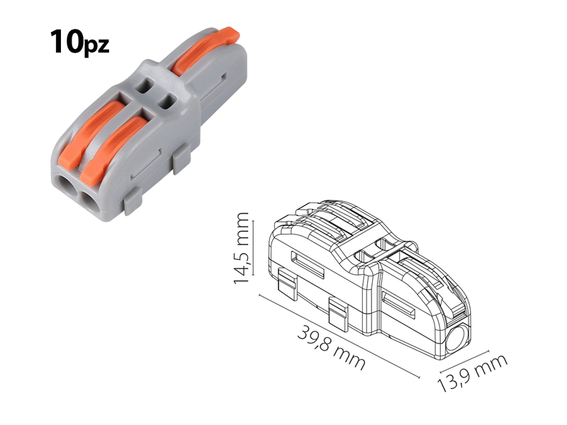 MORSETTO INNESTO RAPIDO 3 Vie 2+1  10pz