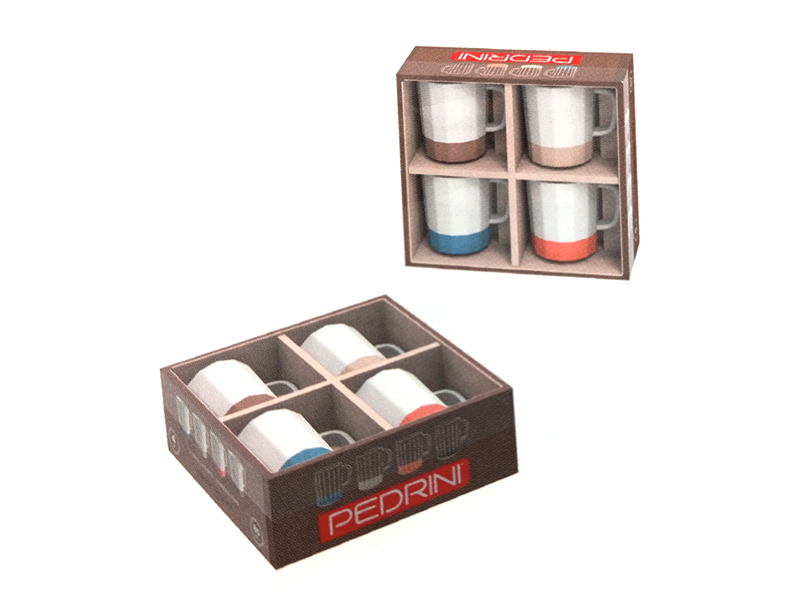 TAZZINA CAFFE' SET 4 pz DECORATE PEDRINI