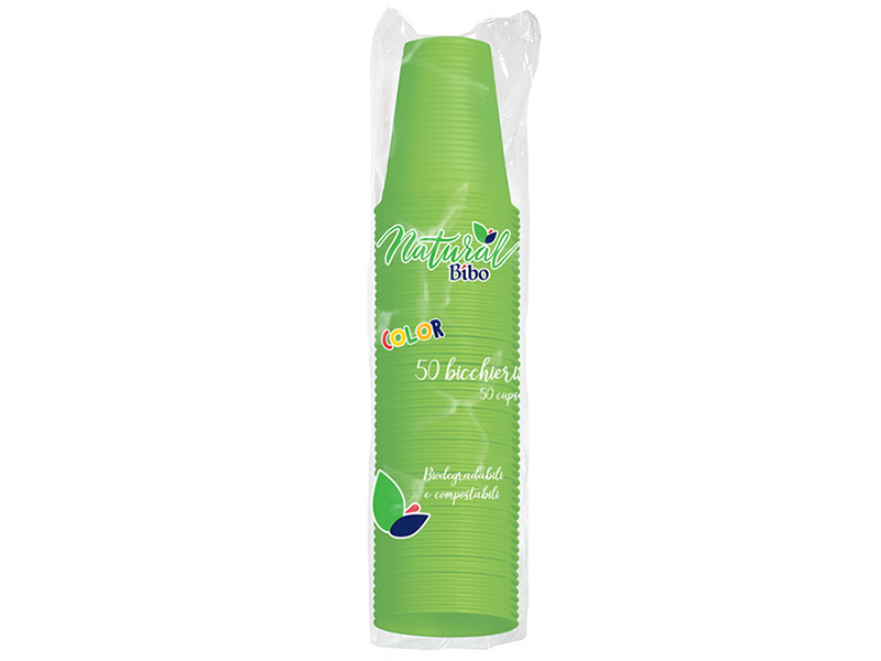 BICCHIERE PLASTICA VERDE 200CC 50PZ