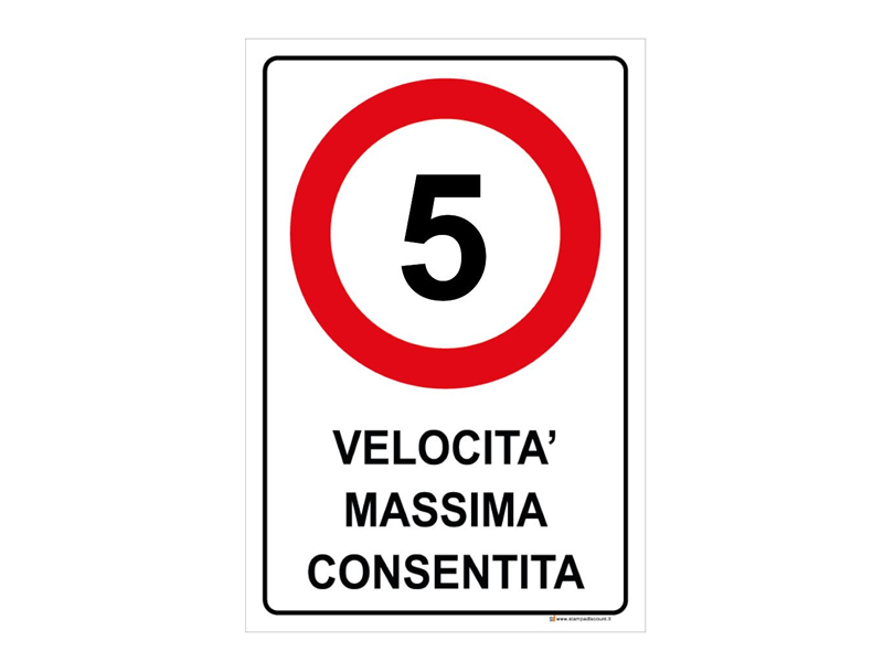 CARTELLO VELOCITA' 5KM 20X30 ALL