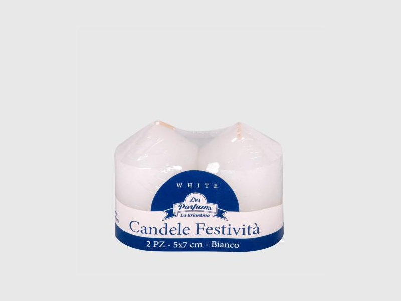 CANDELA FESTIVITA' BIANCA 5X7h 2PEZZI