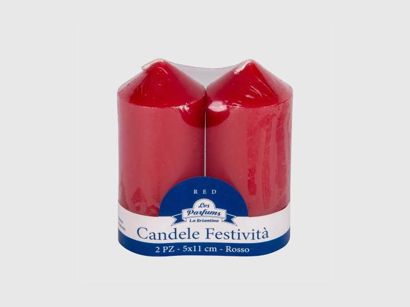 CANDELA FESTIVITA' ROSSA  5X11h 2PEZZI
