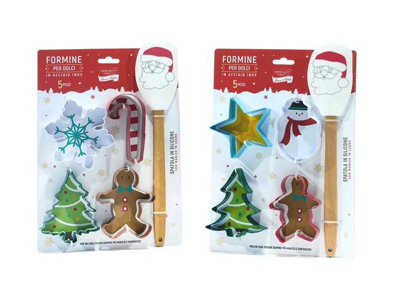SET 4 FORMINE + SPATOLA NATALE