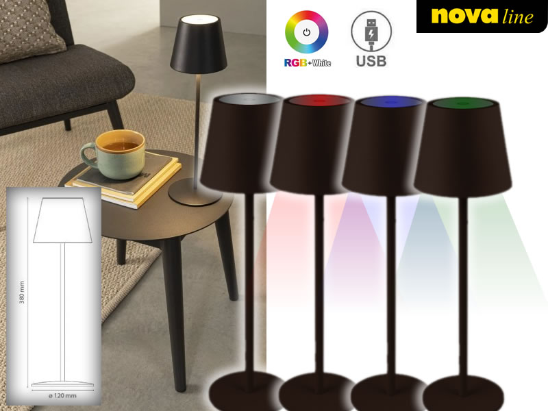 LAMPADA SCRIVANIA AURORA 3.6V NERA RICAR