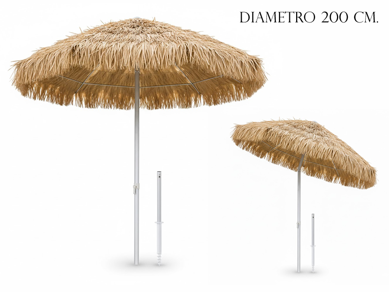 OMBRELLONE RAFIA BEIGE CM.200    95317