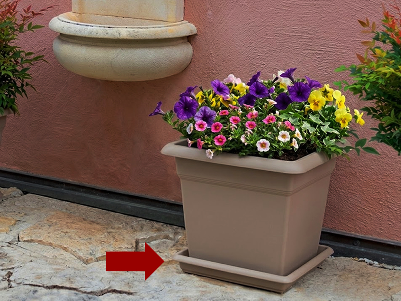 SOTTOFIORIERA QUADRATA 45CM TORTORA